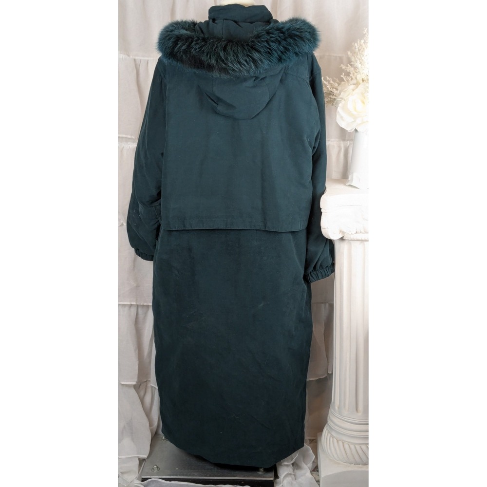 Bromley Sport Real Down Vintage Hunter Green Full Length 80% Down Filled Coat L - Picture 4 of 10